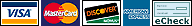 PayPal accepts Visa, MasterCard, American Express, Discover, Debit Cards